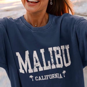 Malibu Beach Sweatshirt, Unisex California Palm Trees Shirt Crewneck Pullover Gift Souvenir