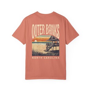 Retro Outer Banks Tshirt Beach Gift, North Carolina Tee Terracotta