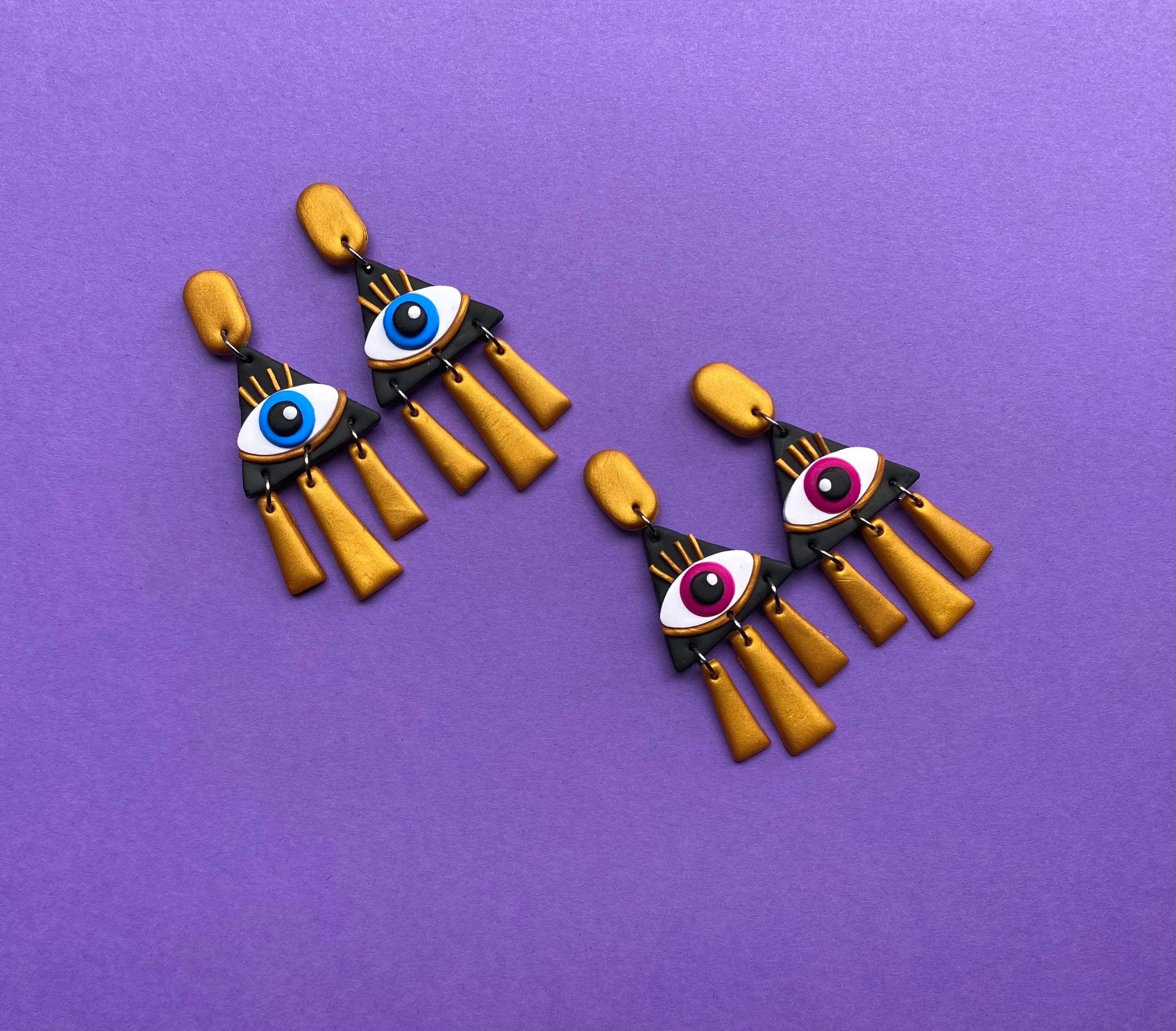 Evil Eye Ojo polymer clay Earrings Evil eye Earrings Etsy
