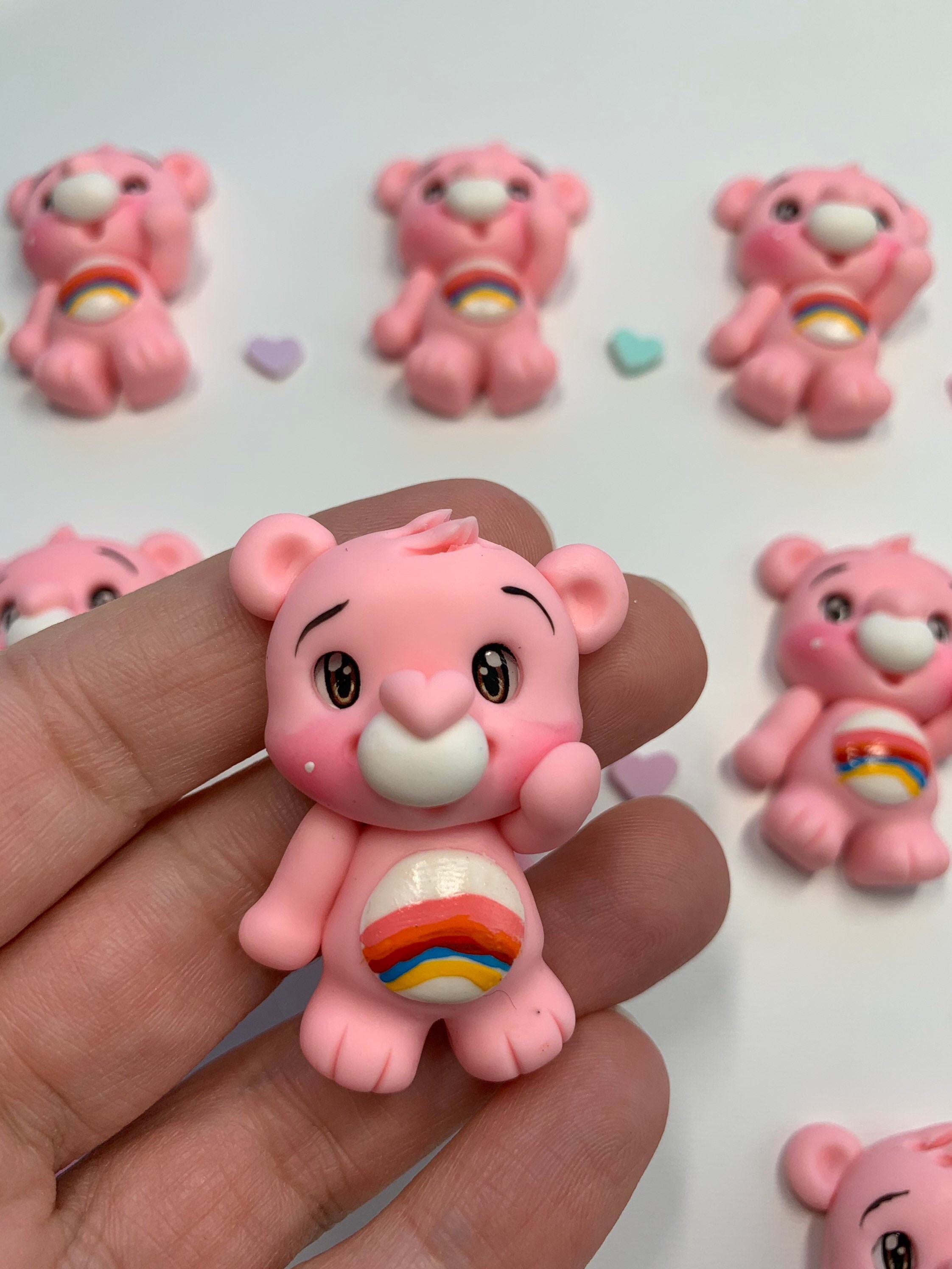 Care Bear Inspired Clay Embellishment, Flat Back Clay Center, DIY Cra…