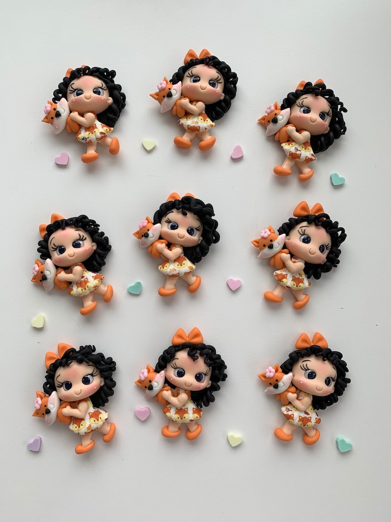 DIY Craft Animal Lover Girl Clay Embellishment Flat Back Clay Center Hair Bow Supplies
