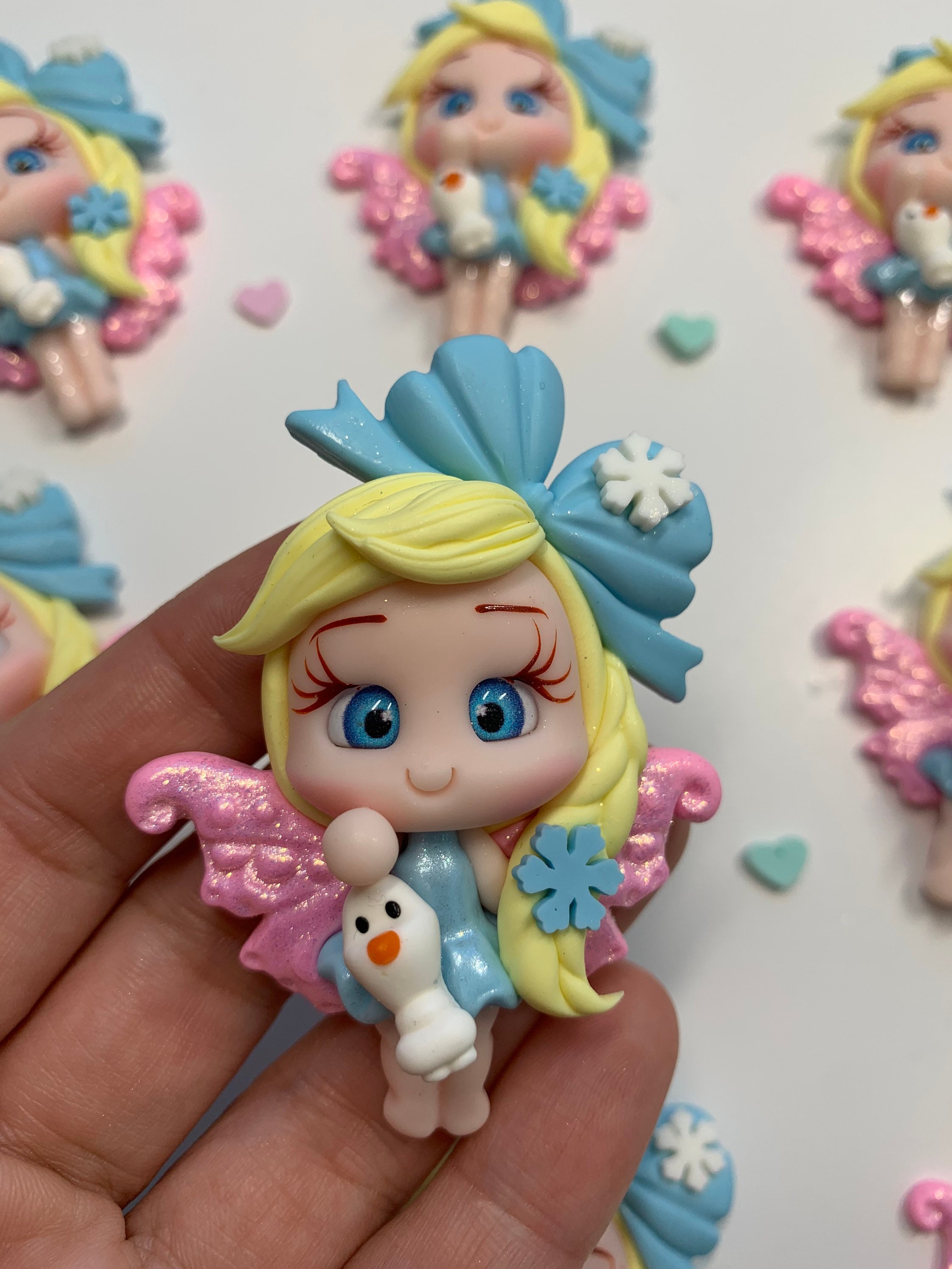 Fairy Princesses Clay Embellishment,Flat Back Clay Figurine, DIY Craft