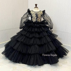Black dress-formal flower girl dress, tulle dress, special occasion dress, black dress, birthday dress, party dress, photoshoot dress