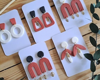 Polymer clay earrings | Fimo clay earrings | Handmade earrings | Original unique and light