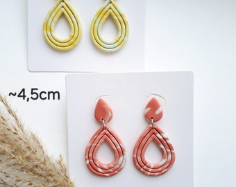 Boucles d’oreilles en argile polymère | Boucles d’oreilles en pâte fimo | Boucles d’oreilles faites à la main | Originale unique et légère