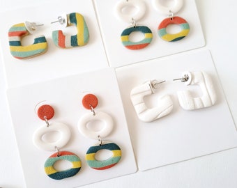 Polymer clay earrings | Fimo clay earrings | Handmade earrings | Original unique and light