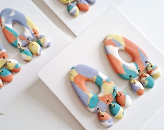 Polymer clay earrings | Fimo clay earrings | Handmade earrings | Original unique and light
