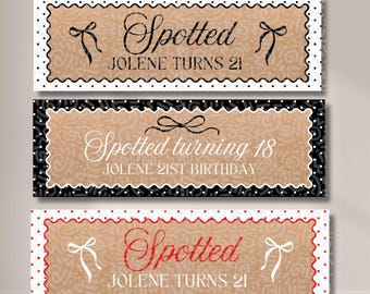 Editable Polka Dot Birthday Banner Template, "Spotted" Theme, 21st Birthday Sign (Digital Download)