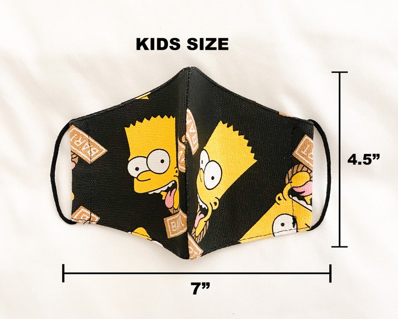 Kids Bart Simpson Face Mask | Etsy