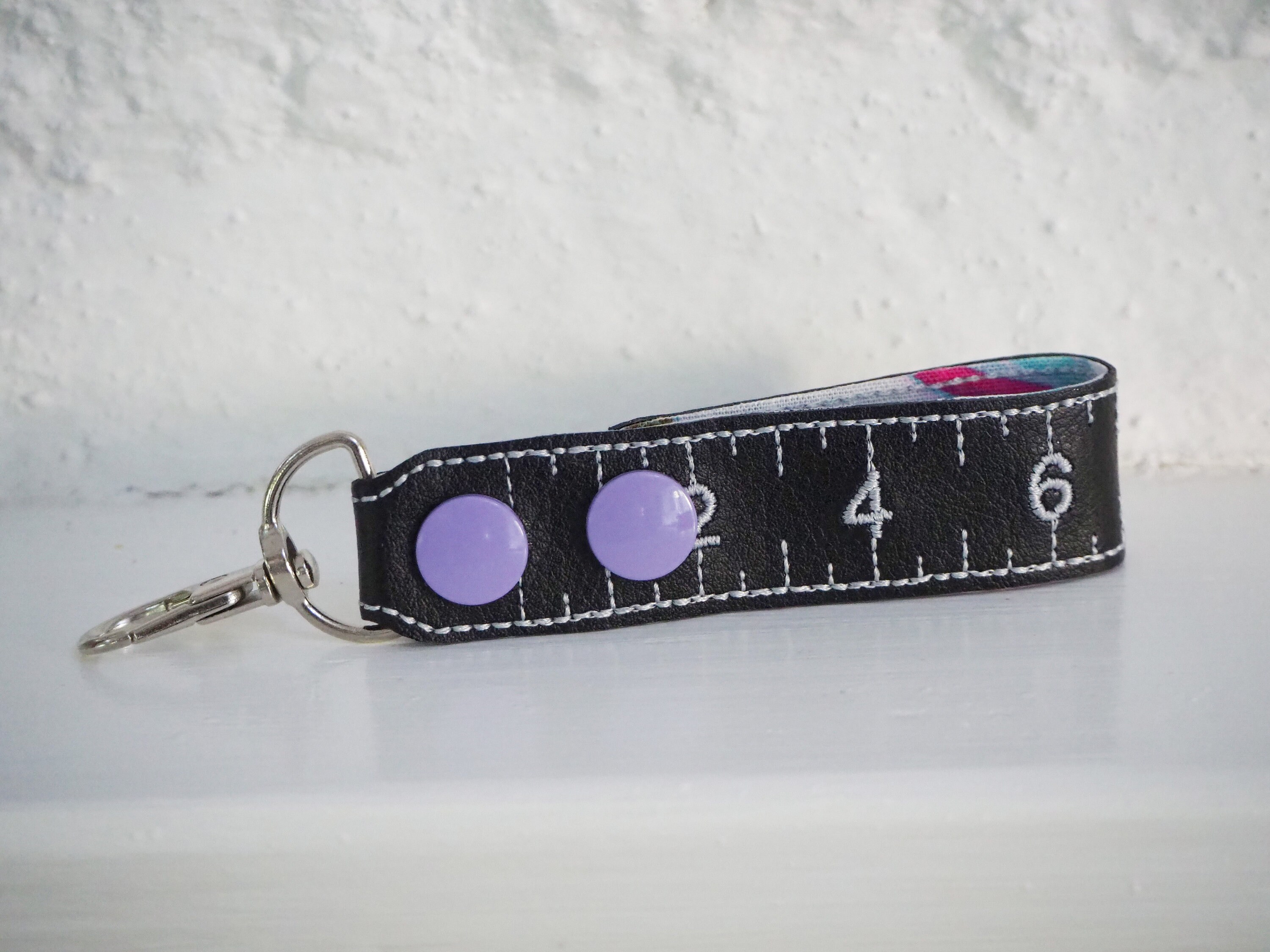 Embroidered Tape Measure Keyring Etsy