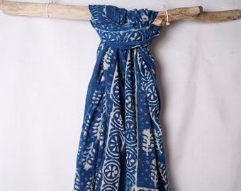 Grand foulard ou paréo, imprimé au bloc
