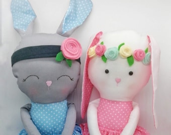 bunny doll sewing pattern with basic skirt pdf