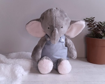 plushie elephant with dungarees sewing pattern and tutorial pdf