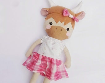 highland cow doll sewing pattern doll clothing and accessories bundle