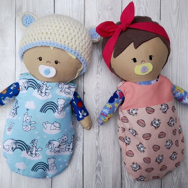 Baby doll Sleep sack sewing pattern and photo tutorial (doll pattern sold separately)