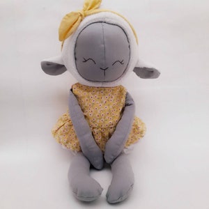Lamb doll sewing pattern and tutorial with clothing