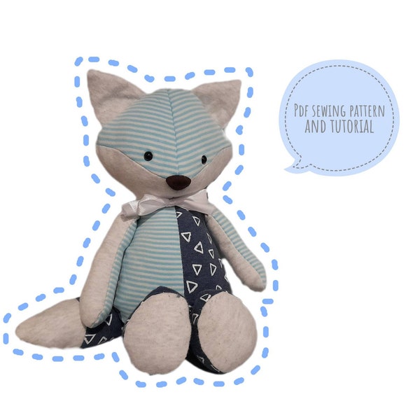 Patron de couture et tutoriel de renard en peluche, modèle d'ours à mémoire de forme pdf