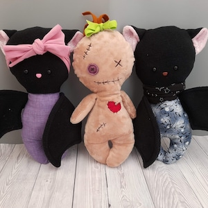 Halloween sewing pattern double pack bat and voodoo doll