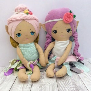 Fairy doll pdf sewing pattern and photo tutorial including shoes and skirt