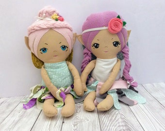 Fairy doll pdf sewing pattern and photo tutorial including shoes and skirt