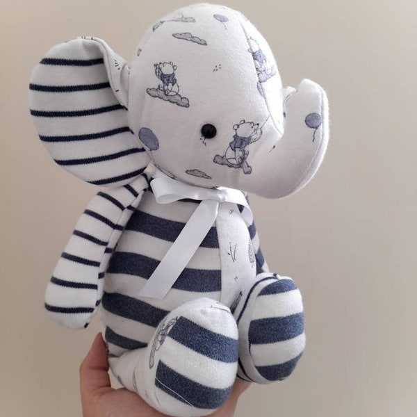 plushie elephant sewing pattern and tutorial, memory bear pattern pdf