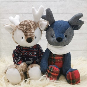 plush reindeer sewing pattern and tutorial easy memory bear pdf image 1