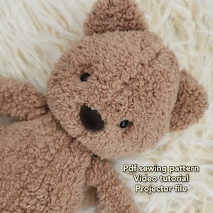 plushie bear sewing pattern and tutorial, memory bear, video tutorial.