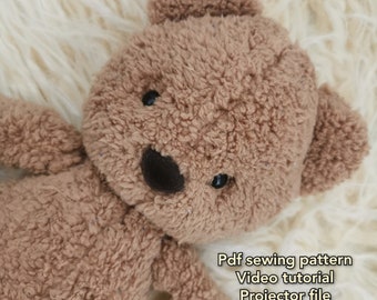 plushie bear sewing pattern and tutorial, memory bear, video tutorial.
