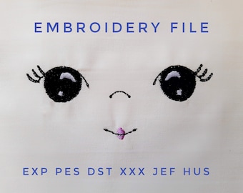ITH dolls face embroidery file in the hoop