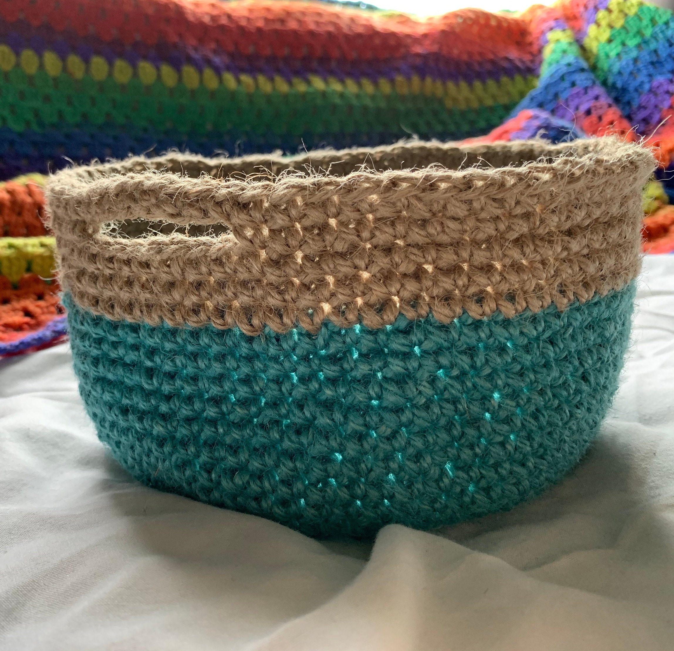 Handmade Crochet Basket Twine multiple colours. Etsy