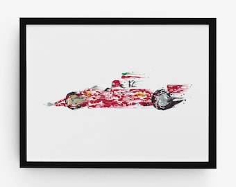 Niki Lauda a toda velocidad [312T] Lámina de arte - Arte mural de F1 - Arte de F1 por David Tyers