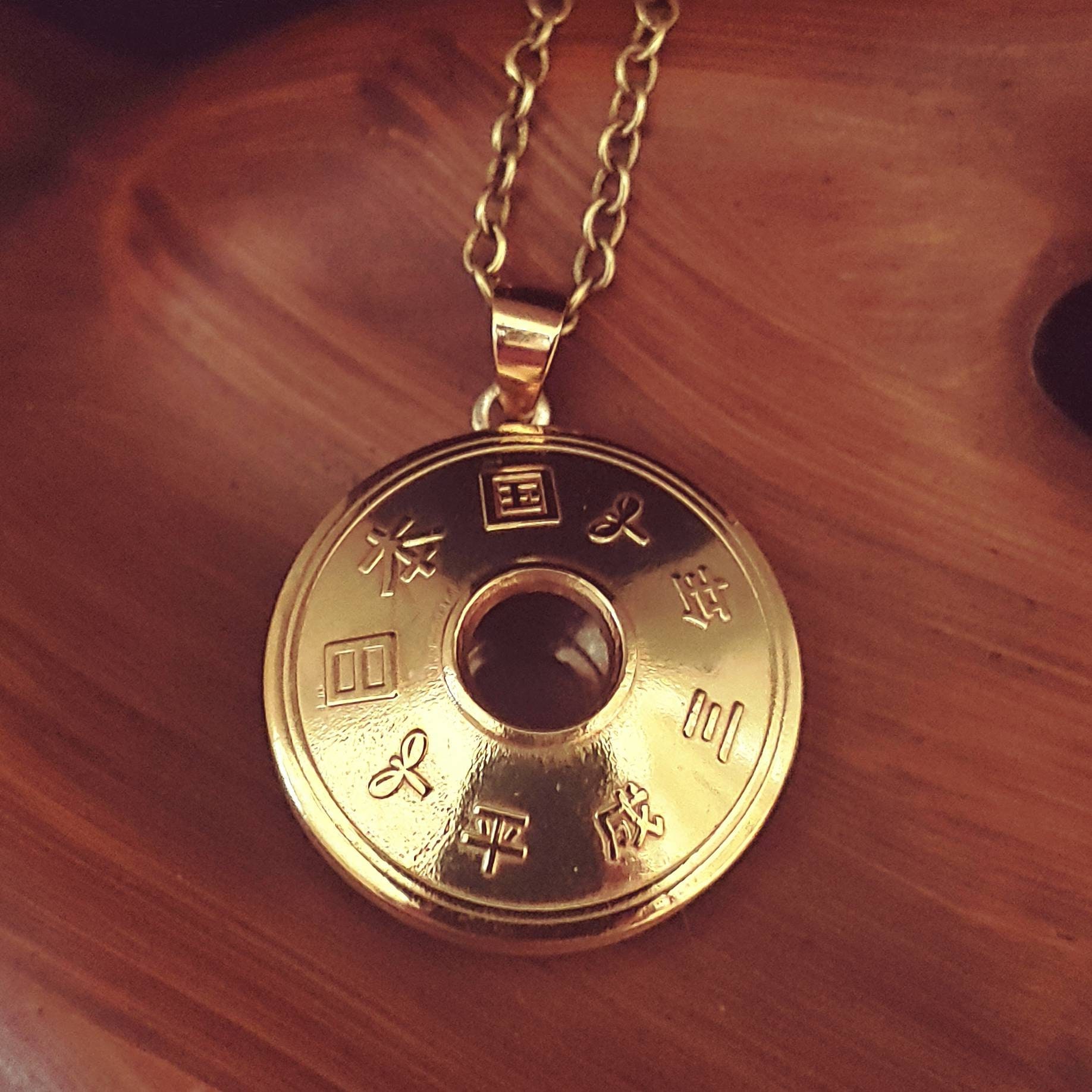 Japanese Yen Coin Pendant 24 Brass 