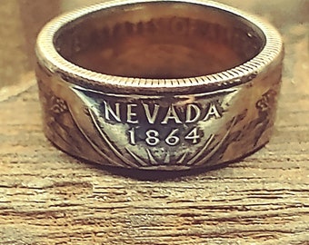 State Quarter ring, 50 states, coin rings, coin jewelry, numismatics, vintage coins, old coins, state quarters, upcycle, coin collectors