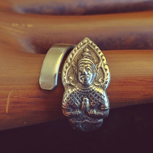 Thai twist spoon ring, Buddhist ring, flatware jewelry, Sterling Silver *FREE Sizing*, spoon ring, silverware jewelry, thai jewelry vintage