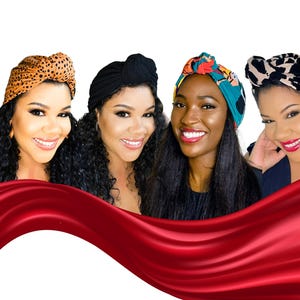 Satin Lined Turban: Pre-Tied Head Wrap for Women & Kids