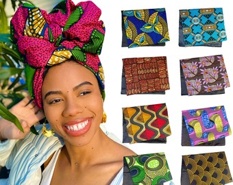 SATIN LINED SCARF, Extra Large, Freestyle Ankara Wrap, Not Pre-tied, Bold prints, head tie, headband, head covering, gift for her,protective