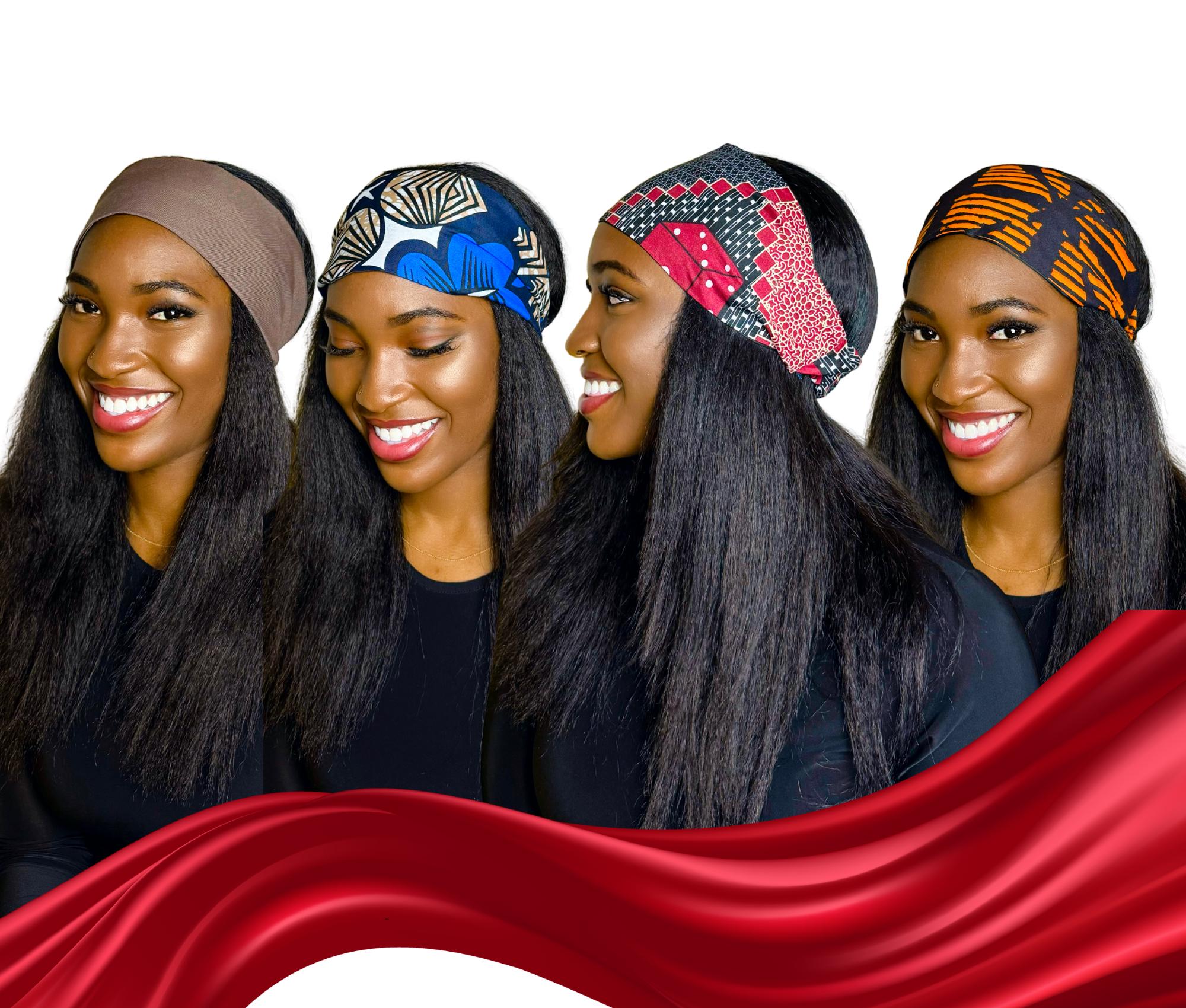 Satin-Lined Ankara Headband: Vibrant Print, Elastic Back