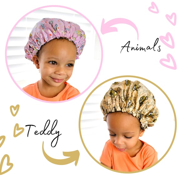 Chapeau En Soie Réversible Pour Fille Et Garçon - Double Couche Satin, Protège Les Cheveux Bouclés Et Naturels La Nuit