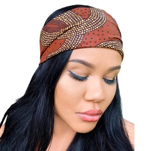 SATIN LINED HEADBAND, Elastic Back ankara style band, Many colors, 4 inch wide, elasticated, African wax print, women's