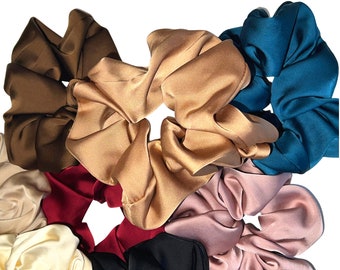 Jumbo Silk Scrunchie, XL Satynowa Gumka do Włosów