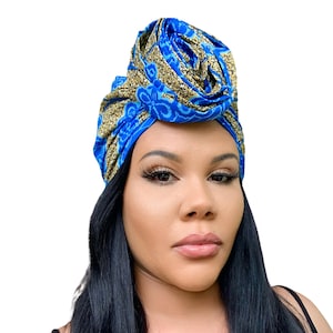 Rose Pre-tied Head Wrap: Satin-Lined Turban Headscarf