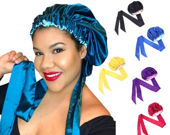 COUPE-TÊTE EN SATIN BONNET, bonnet de nuit en soie légère, cheveux afro bouclés, style protecteur, couvre-chef de nuit, cadeau pour elle, femme, maman, alopécie