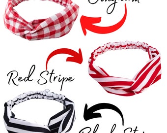 100% New Elastic Headband White With Red Striped Free Shipping 
