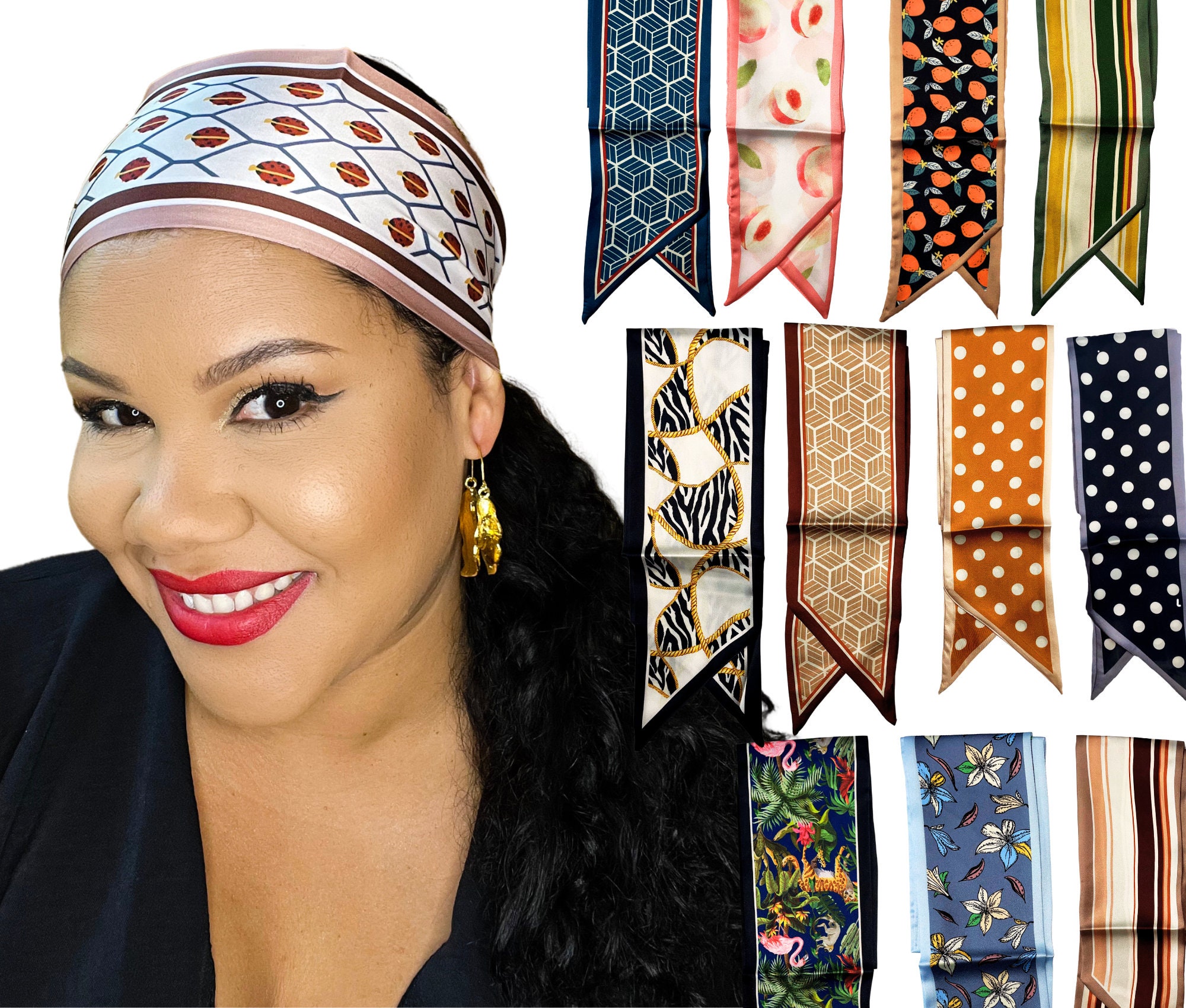 SILK SATIN SCARF Headband, Silky Soft Scarf, Wide Tie. Protective Style for  Afro & Curly Hair, Wig Application Accessory, Night Time Wrap -  Denmark