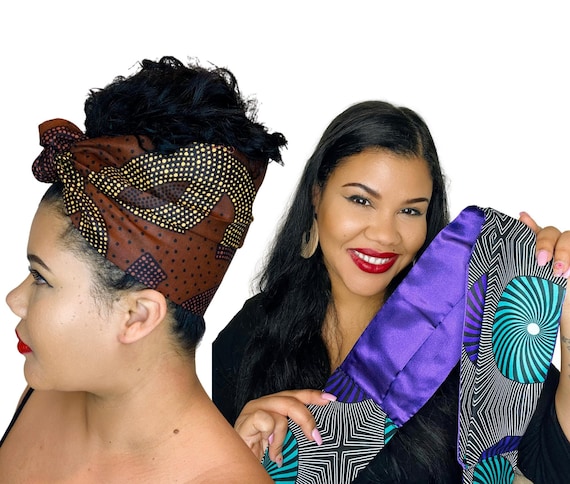 Satin lined wide headband scarf