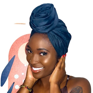 Pre-Tied Ankara Headwrap: Satin-Lined Turban for Curly Hair