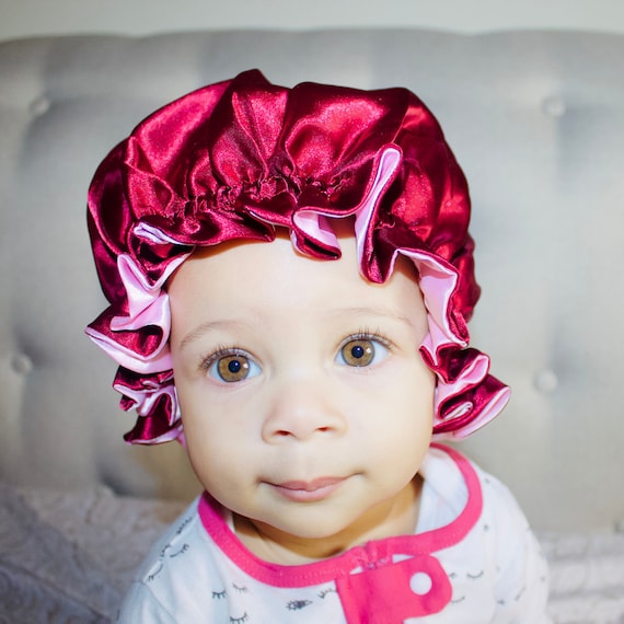 KID'S SATIN BONNET, Red Pink Children's lussuoso berretto protettivo in  raso di seta per bambini, foulard per la cura dei capelli afro ricci, mamma  e me regalo -  Italia