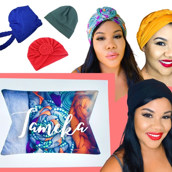 3 PACK HEAD WRAPS, Choose Any 3 of your faves, Pre-tied wraps, chemo, satin-lined beanie, swirl turban, alopecia, bundle box, gift for her