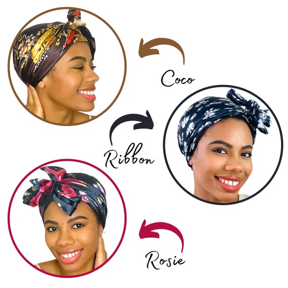 Satin Bonnet Silk Hair Bonnets for Black Women Curly Hair Wrap for Sleeping  C