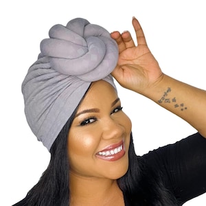 KNOTTED PRETIED HEADWRAP, Stretchy Turban, Womens Hat, twist, Cap, head covering, chemo gift, protective styling, wrap, hat, alopecia